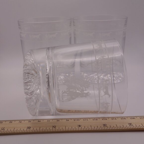 Set of Three(3) Vintage Blue Bonnets Scotch Glasses - Picture 5 of 9